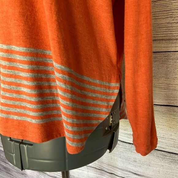 Cabi Hangout Tee v-neck orange striped top size small - Picture 7 of 16